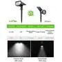 LITOM 12 LEDs Solar Landscape Spotlights, IP67 Waterproof Solar Powered Wall Lights 2-in-1 Wireless Outdoor Solar Landscaping Lights for Yard Garden Driveway Porch Walkway Pool Patio 2 Pack Cold White