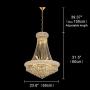 BEIRIO 13-Lights Golden Finish Classic Empire Style K9 Crystal Chandelier Ceiling Light for Living Room Foyer Dining Room Hallway Bedroom (24×31.5 inch) New Packaging Easy to Install