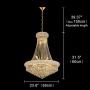 BEIRIO 13-Lights Golden Finish Classic Empire Style K9 Crystal Chandelier Ceiling Light for Living Room Foyer Dining Room Hallway Bedroom (24×31.5 inch) New Packaging Easy to Install