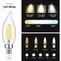 E12 LED Candelabra Bulb 60W Equivalent Dimmable LED Chandelier Light Bulbs 4.5W 2700K Soft White 500LM B10 Flame Tip Vintage LED Filament Candle Bulb with Decorative Candelabra Base, 6 Packs