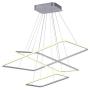 ROYAL PEARL Modern LED Pendant Light 3-Ring Chandeliers Fixture Dimmable Ceiling Lights Lamp,Warm White, Silver