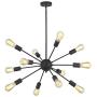 VINLUZ 12-Light Contemporary Sputnik Chandelier Black Mid Century Modern Ceiling Light Fixtures Hanging Rustic Industrial Pendant Lighting for Kitchen Dining Room Living Room VINLUZ 12-Light Contemporary Sputnik Chandelier Black Mid Century Modern Ceiling Light Fixtures Hanging Rustic Industrial Pendant Lighting for Kitchen Dining Room Living Room