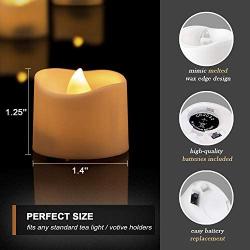 Homemory Battery Operated Tea Lights, 24pcs Flameless LED Tea Candles, Electric Tea Lights with Flickering, Long-Lasting Battery Life [White Base] [Batteries Included]