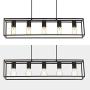 Farmhouse Island Chandelier Lighting, 5-Light Metal Frame Linear Hanging Light Fixture for Kitchen Island Dining Room (Black+Brushed Gold, 5-Light)