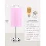 Touch Control Bedside Table Desk Lamp, Acaxin Small End Nighstand Lamps for Bedroom/livingroom - 3-Way Dimmable & 2 USB Charging Ports & 2 -Pins Outlets for Phones and laptops (LED Bulb Included)