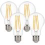 Yueximei A19 Dusk to Dawn Light Sensor LED Bulb, Filament Lamp, 6W 60W Equivalent, E26 5000K, 650 Lumens, Auto On/Off, Indoor Outdoor Lighting Lamp for Porch, Garage, 4 Pack