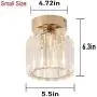 Jaycomey Crystal Ceiling Light,Mini Round Flush Mount Ceiling Light, Entryway Gold Pendant Light for Dining Room,Bedroom,Kitchen