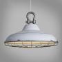 SUSUO 18'' Wide Barn Pendant Light Fixtures Retro Rustic Warehouse Shade Hanging Ceiling Lighting with Wire Cage,White
