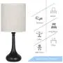 Small Table Lamps Set of 2, Metal Desk lamp Pairs, Nightstand Lamps with Linen lampshade for Bedroom, Living Room, College Dorm, Coffee Table, Bedside, Black