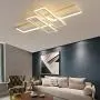 Modern Ceiling Lamp LED Stepless Dimming with Remote Control Close to The Ceiling Light Fixture Geometric Ceiling Light for Living Room Bedroom Office Indoor Chandelier Diameter 90 cm x 60CM (White)
