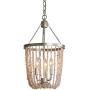 Beaded 3-Light Pendant Chandeliers 22'' Light Fixture with Stones Beads Shade in Rustic Silver Metal Finish Kitchen Island Orb Chandelier Foyer Lighting Indoor Home Decor Dining Room Light Fixtures