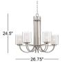 Melody Brushed Nickel Chandelier 26 3/4'' Wide Modern Curved Arms Clear Frosted Glass 5-Light Fixture for Dining Room House Foyer Kitchen Island Entryway Bedroom Living Room - Possini Euro Design