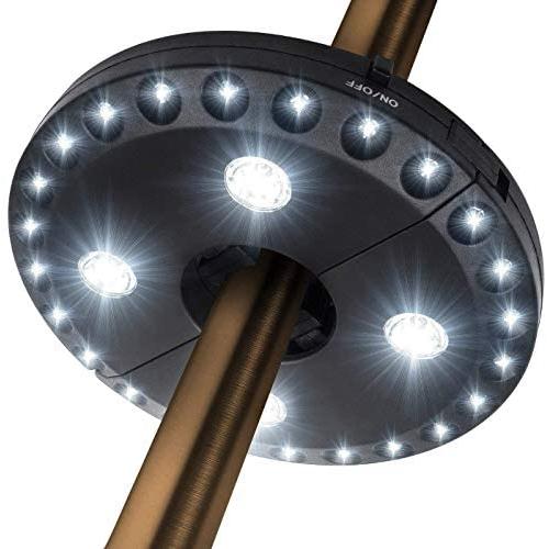OYOCO Patio Umbrella Light 3 Brightness Modes Cordless 28 LED Lights at 200 lumens-4 x AA Battery Operated,Umbrella Pole Light for Patio Umbrellas,Camping Tents or Indoor Use (Black)