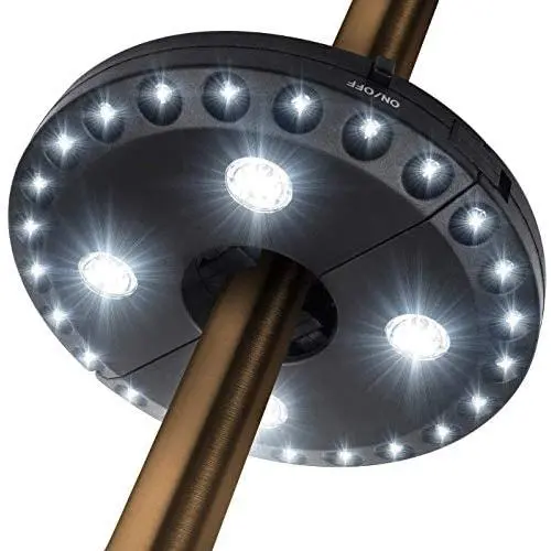 OYOCO Patio Umbrella Light 3 Brightness Modes Cordless 28 LED Lights at 200 lumens-4 x AA Battery Operated,Umbrella Pole Light for Patio Umbrellas,Camping Tents or Indoor Use (Black)