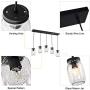 Farmhouse Chandelier 5 Lights Glass Mason Jar Pendant Lighting Dining Room Light Fixture Adjustable Linear Hanging Lamp for Kitchen Island Dining Room Living Room