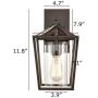 Industrial Lantern Wall Sconces Glass Shade, Bronze Metal Finish Wall Lamp with Lantern Cage for Stairwell Bar Bedroom Dining Room Entryway Hallway