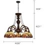 Capulina Handcrafted Tiffany Glass Chandelier, 5 Lights Tiffany Ceiling Light Fixture, Victorian Lampshade Dinning Room Lighting Fixtures Hanging, Antique Kitchen Lights CL078802-5CP