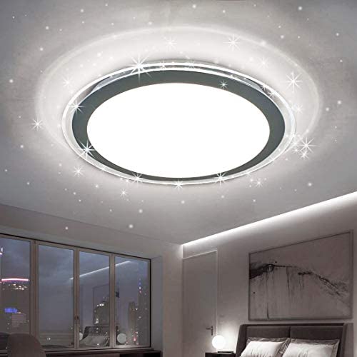 DLLT 22W LED Flush Mount Ceiling Light Fixture, Round Bright Disk Light Panel Wall Ceiling Down Lights,6000K Cool White, Perfect for Kitchen, Dining Room, Balcony , Study, Bedroom