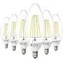 Sunco Lighting 6 Pack B11 LED Candelabra Bulb, Dusk-to-Dawn, 5W=40W, 4000K Cool White, Filament, 500 LM, E12 Base, Outdoor Decorative Light for Sconces - UL