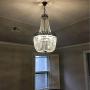 French Empire Antique Bronze 5 Light Crystal Chandelier Ceiling Pendant Lighting Fixture Lamp for Dining Room, Living Room, Foyer, Lobby, Hallway