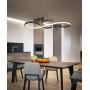 Modern Chandelier Lighting LED Dining Room Dimmable Pendant Light, Length 100cm and Chain 150cm Height Adjustable Hanging Lamp, Creative Design Chandelier Lighting for Kitchen Island (Black)