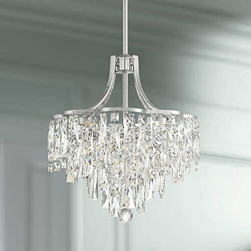 Villette Chrome Pendant Chandelier 15 3/4'' Wide Modern Crystal Cascade LED 5-Light Fixture for Dining Room House Foyer Kitchen Island Entryway Bedroom Living Room - Vienna Full Spectrum