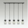 EUL Mason Jar Kitchen Island Pendant Lights 5-Light Adjustable Glass Jar Chandelier Oil Rubbed Bronze