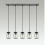 EUL Mason Jar Kitchen Island Pendant Lights 5-Light Adjustable Glass Jar Chandelier Oil Rubbed Bronze