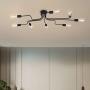 LLSYGS Industrial Ceiling Light 8 Lights Semi Flush Mount Fixture Modern Black Metal Chandelier for Kitchen Dining Room Bedroom