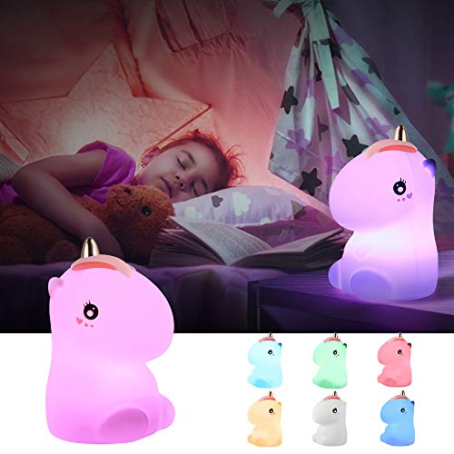 Unicorn Gifts for Girls,GoLine Unicorn Night Lights for Kids Christmas,Best Gifts for 2 3 4 5 6 7 8 Year Old Girls Kids,Cute Unicorn Night Light for Bedroom.