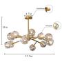 CROSSIO Modern Crystal Sputnik Chandelier with Top Brass, Mid Century Creative Globe Branches Flush Mount Ceiling Light, 12 Lights Pendant Lighting Fixtures for Bedroom Dining Room (12 Lights)