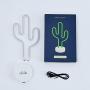 Byncceh Green Cactus neon Sign -LED Cactus Light with Detachable Base, USB or Battery Operation,， Light up Childrens Room Bedroom, Christmas, Wedding, Party Decoration (Cactus)