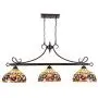 Capulina Tiffany Pool Table Lights 3-Light 12'' Lampshade Dining Room Light Stained Glass Chandelier Hanging Light Victorian Dining Table Lights Vintage Style Chandelier