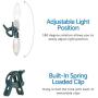 NOMA C9 LED Quick Clip Christmas Lights | Built-in Clip-On String Lights | 25 Pure White Bulbs | 16 Foot Strand 