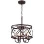 Infront Chandelier, 4-Light Farmhouse Chandelier, Drum Lantern Modern Chandelier, Oil Rubbed Bronze Finish Rustic Chanderliers…