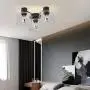 TeHenoo 3-Light Semi-Flush Mount Ceiling Light, Clear Glass Ceiling Light Fixture with Matte Black Finish for Kitchen,Dining Room,Living Room, Bedroom, Cafe, Bar,Entryway