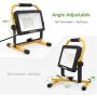 Ustellar 60W LED Work Light, 6000lm (450W Equivalent) IP65 Waterproof Portable Flood Lights with Stand, Outdoor Job Site Worklight for Workshop, Construction Site, 6000K Daylight White Ustellar 60W LED Work Light, 6000lm (450W Equivalent) IP65 Waterproof Portable Flood Lights with Stand, Outdoor Job Site Worklight for Workshop, Construction Site, 6000K Daylight White