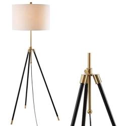 JONATHAN Y JYL6009A Lucius 67'' Adjustable Metal LED Floor Lamp Contemporary,Transitional,Modern for Bedrooms, Living Room, Office, Reading, Black/Brass Gold