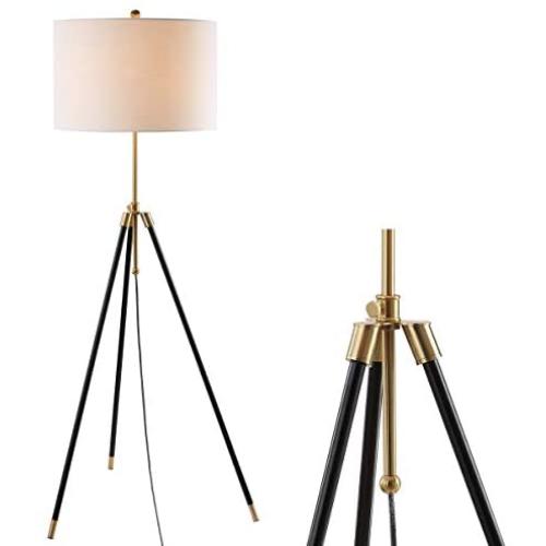 JONATHAN Y JYL6009A Lucius 67'' Adjustable Metal LED Floor Lamp Contemporary,Transitional,Modern for Bedrooms, Living Room, Office, Reading, Black/Brass Gold