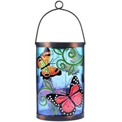 Hanging Solar Lantern Outdoor Decorative Waterproof LED Solar Butterfly Lights Tabletop Lamp for Outdoor Patio Garden