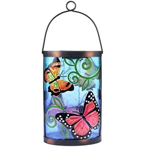 Hanging Solar Lantern Outdoor Decorative Waterproof LED Solar Butterfly Lights Tabletop Lamp for Outdoor Patio Garden