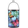 Hanging Solar Lantern Outdoor Decorative Waterproof LED Solar Butterfly Lights Tabletop Lamp for Outdoor Patio Garden