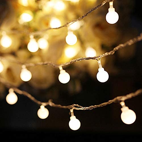 43 ft 100 Led Christmas Lights Globe String Lights Plug in for Bedroom Decor Indoor Outdoor Fairy Light for Home Wall Garden Decorations Warm White