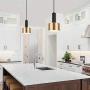 Lywins E26 Modern Black Gold Nordic Pendant Light Fixtures Hanging Lights for Kitchen Island Cafe Bar Dining Room Decor Lighting