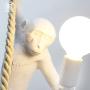 IJ INJUICY Loft Vintage Resin Hemp Rope Monkey Pendant Light Fixture Industrial Retro E26 Edison Ceiling Pendant Lamp for Dining Living Room Childrens Bedroom Bar Cafe