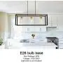 VINLUZ Industrial Chandeliers 3 Light with Clear Glass Shade Brushed Brass and Black Modern Farmhouse Dining Room Lighting Fixtures Hanging, Kitchen Island Linear Pendant Lights Ceiling