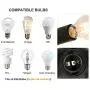 Semi Flush Mount Ceiling Light E26 Base 8- Light Modern Antique Black Sputnik Chandelier Industrial Ceiling Lamp Fixture for Kitchen Dining Room Bedroom Study Living Room(Bulb Not Included)