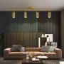 BOKT Flush Mount Ceiling Light 4 Heads Golden Brushed Brass Track Lighting Fixture Modern Adjustable Ceiling Spotlight for Bedroom Living Room (4 Lights)