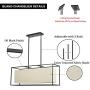 Vinsniv Contemporary Rectangle Kitchen Island 35.43''L Chandelier, Linen Fabric Shade, Adjustable Linear Cage Pendant Ceiling Hanging Lighting for Dining Room Pool Table, Black Metal, 5-Light E26 006