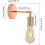 BAODEN 1 Light Bathroom Wall Sconce Set of 2 Vintage Industrial Wall Lamp Pole Wall Mount Lighting Fixture（Rose Gold）